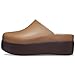 Crocs, Womens, Dylan Platform Clog, Mule Platform Shoes, Sepia, 8, M