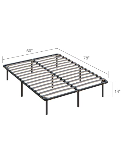 Image of ARLAVYA Queen Size Metal Bed Frame (6.5 x 5 Ft) | Heavy Duty Steel Platform Bed with Springboard Slats | 12 inch Underbed Storage | Noise-Free | Easy Assembly | Black