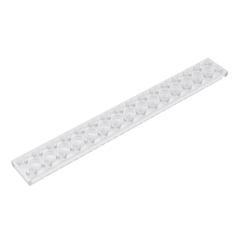 4282 Foundation Plate Plate 2x16 10 Pieces GDS-517 Compatible with Lego Building Blocks Color:Trans-Clear โ image 1