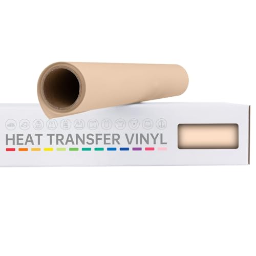 VinylRus Heat Transfer Vinyl-12” x 6ft Pale Peach Iron on Vinyl Roll...