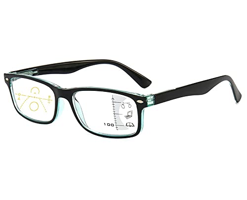 LVLUOKJ Progressive Multifokale Lesebrille, Blaulichtfilter Brille for Damen und Herren, Fern und Nah Lesebrille Anti-Ermüdungsbrille (Color : Blue, Size : +2.5) Cover
