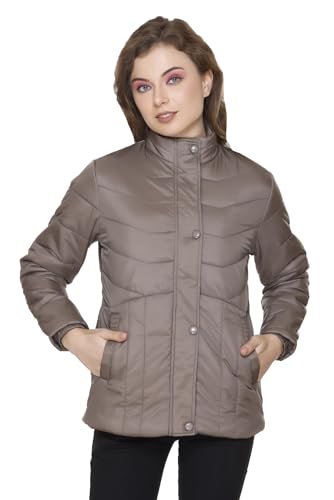 Image of RARE TIMES Women's Stylish Solid Full Sleeves Jacket | Winter Wear Quilted Jacket for Travelling | Regulaer Fit Puffer Jacket For Women