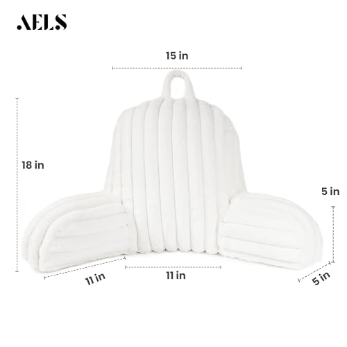 Aels READING PILLOW REPLACEMENT COVER With Arms And Pockets (Cover Only), 18 Inch Soft Faux Fur Striped Backrest Pillow Cover Fits Standard Size Reading Pillows thumb #1