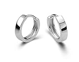 Verpacket mit Schmuck-Box Wiftly Damen Herren Mädchen Ohrringe Silber 925 Einfache Stil Creolen
