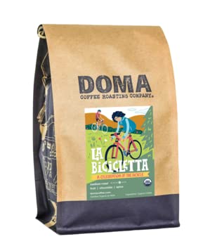 Doma Coffee Roasting Company "La Bicicletta Organic Blend" Medium Roasted Fair Trade Organic Whole Bean Coffee - 2 Pound Bag
