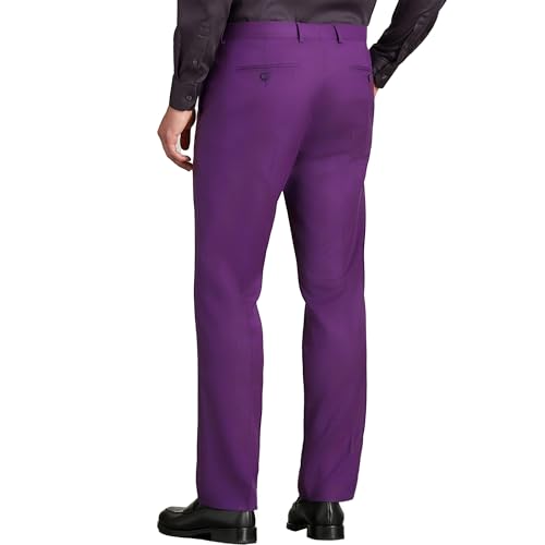 YUCENFU Men's Dress Pants Flat Front Expandable Waistband Casual Business Trousers2