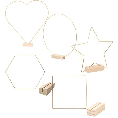 5 Aros de metal dorados para centros de mesa con base madera DECHOUS 2