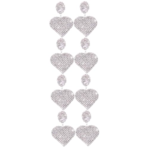 Boucles oreilles forme de cœur Holibanna strass élégant pour femme