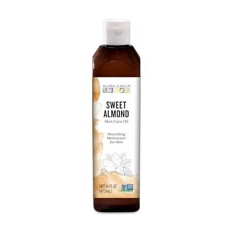 Aura Cacia Sweet Almond Skin Care Oil, 16-Ounce, Natural Source of Skin-Nourishing Fatty Acids & Lipids, No Paraben Cover