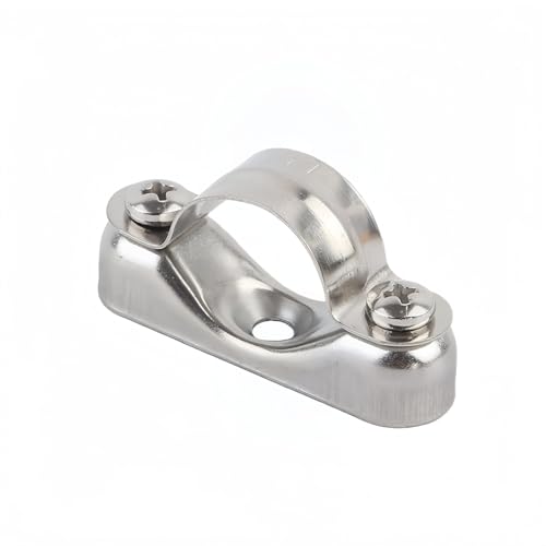 ステンレス製パイプクランプ 5個セット 16mm/20mm/25mm/32mm対応 壁掛けタイプ | ネジ付きホースクランプ 配管固定ホルダー | 耐食・耐久仕様 取り付け簡単 室内外兼用 工業・家庭用固定金具 (32mm)