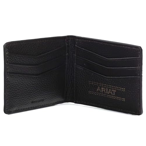 ARIAT Men's Floral Embossed Bifold Money Clip Wallet4
