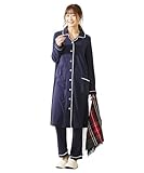 [ニッセン] ルームウェア・パジャマ 【産前・産後 授乳服】 カットソー素材で着心地ラク！ 綿混スムース前開きマタニティパジャマ ネイビー マタニティL