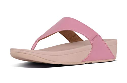 Image of FitFlop Women's Lulu Leather Toe-Post Sandal, Rose, 11
