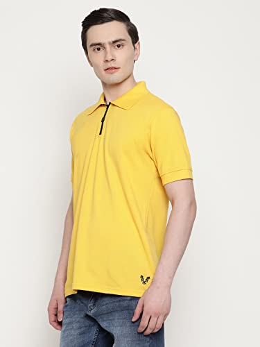 Image of UZARUS Men's Solid Cotton Regular Fit Polo T-Shirt