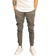 utcoco Men's Casual Slim Fit Tapered Leg Pants Drawstring Closed-Bottom Jogger Pants for Men