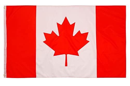PHENO FLAGS Drapeau Canada 90x150cm – canadien - résistant aux intempéries, avec œillets en laiton, 100% polyester, coutures doubles robustes et couleurs...