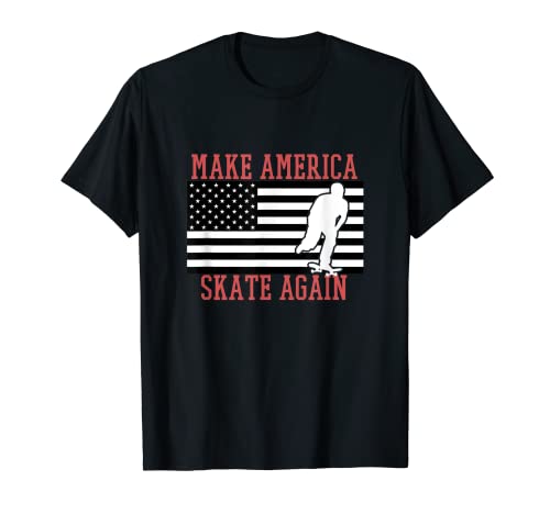 Skate USA Flag Skateboard Skateboard Skateboard Graphic Camiseta