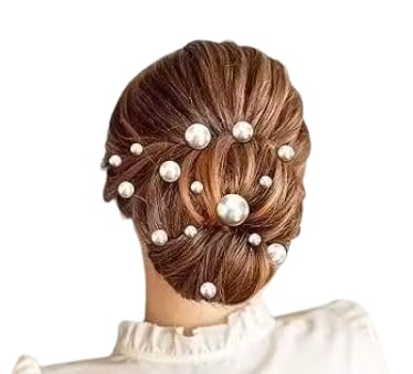 Pearl Hair Pins for Women, U-Shape Bridal Hair Clips, 18-Piece Set