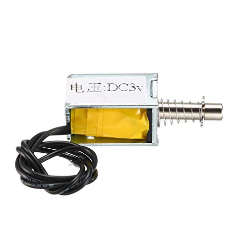 uxcell Eletroímã solenoide tipo tração DC3V 3 mm, 3 mm/15 g 0 mm/80 g, moldura aberta, movimento lin