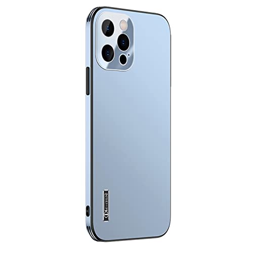 GLLDS Coque pour Iphone 14/14 Pro/14 Pro Max/14 Plus, Ultra Mince Hard Métal Case avec Protection De La Caméra Anti-Rayures Antichoc Anti-Empreintes Digitales,Light Blue,14 6.1"