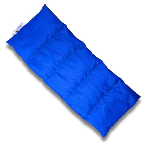 Franzis Nähstube 50x20cm Dinkelkissen Blau in 100% Baumwolle I Körnerkissen Dinkel 50x20 für Mikrowelle I Wärmekissen, Dinkelkernkissen,...
