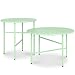 Produktbild bomoe 2er Set Beistelltisch Outdoor Gartentisch Rund Kratzfeste Oberfläche - Stabiler Wohnzimmer Couchtisch Leicht In- & Outdoor Balkon Tisch Terrasse - Mint Nachttisch Bett Schlafzimmer Finn