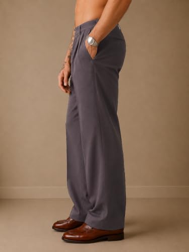 Image of Amazon Brand - INKAST Men Relaxed Fit Korean Pant | Formal Trousers | Straight Fit | Easy Wash | Office Wear