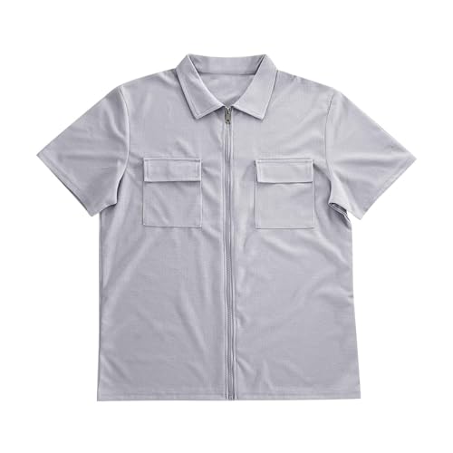 Polo à manches courtes zippé en maille gaufrée anti-transpiration