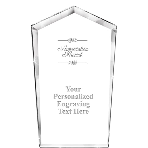 Crown Awards Appreciation Award Custom Crystal Trophy, 7" Athens Shrine Engraved Trophy Recognition Corporate Award