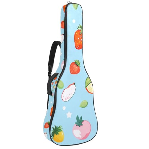Housse de guitare étanche à motif fruits pour le transport