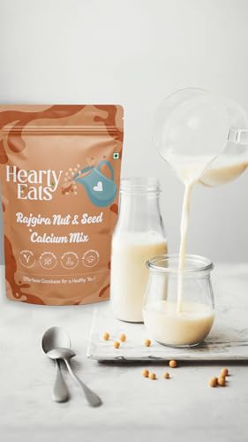 Image of Hearty Eats Rajgira Nut And Seed Calcium Mix | Drink Milk Mix| Vegan, & No Preservatives - Ready in 2 minutes
