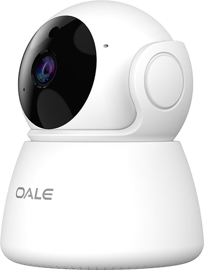 Home Security Camera with Night Vision, 960P HD, for home or outdoor, dual-track audio, SD card storage, motion detection, 360° full-view, white