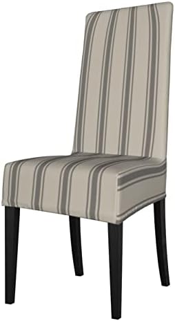 Dining Chair Covers Printed Stretch Chair Protector Cover Seat Slipcover Removable Washable Chair Slipcovers for Hotel/Ceremony/Banquet Rustic Farmhouse Black Ticking Farm Country Modern Striped
