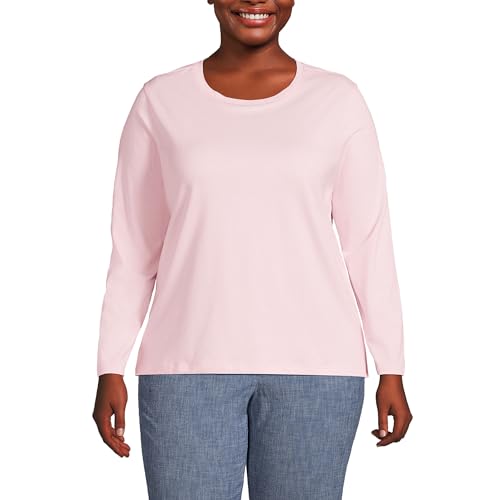 Lands' End Women's Relaxed American-Grown Supima Cotton Long Sleeve Crew Neck T-Shirt