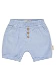 Sterntaler Shorts Leinenoptik – Baby- und Kinder Shorts aus Baumwolle in Leinenoptik, elastischer Bund, Kokosnussknöpfe vorn, bequemer, Hellblau, Größe 86