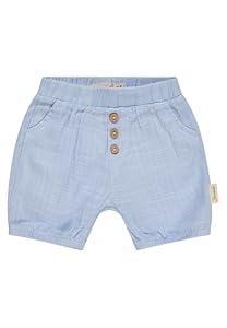 Sterntaler Shorts Leinenoptik – Baby- und Kinder Shorts aus Baumwolle in Leinenoptik, elastischer Bund, Kokosnussknöpfe vorn, bequemer, Hellblau, Größe 74