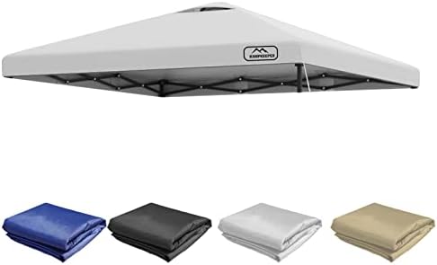 KAMPKEEPER 10x10 Pop Up Canopy Tent Top Replacement Cover Roof with Air Vent, Polyester UV 30 Waterproof for Outdoor Garden Patio Pavilion Sun Shade(Top Only) (Light Blue)