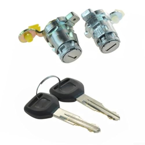 Zilimontt Juego de cilindros de cerradura de puerta con llaves para Accord, para Civic, Odyssey, S2000 (1998-2009) kit de repuesto para lado del conductor y del pasajero