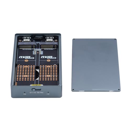 CY USB4.0 20Gbps Dual NVME M.2 NGFF M-Key to USB-C Type-C Raid0 Raid1 JBOD Big Enclosure with Fan Raid0 Hyper Adapter