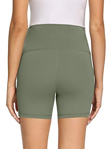 Amposh Women's Maternity Biker Shorts Buttery Soft Yoga Shorts Workout Athletic Running Short Leggings - 5 Inches(Grey Sage, Xl) #TOP3