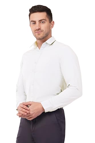 Image of SaintX Men's Premium Solid Formal Shirt | Slim Fit | Plain Full Sleeve | Feather Touch Soft Finish | Wrinkle Resistant | No Ironing Required | 360 Highly Stretchable Fabric