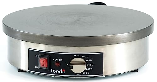 foodis Crepiere professionnelle 2700W / 230V - Machine a Crepe avec fonctionnement electrique - Appareil a Crepes Automatique