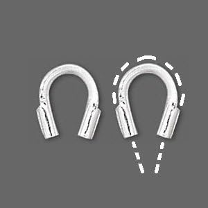 Wire protector silver-plated brass 4x4mm 0.5mm inside diameter Pkg of 100