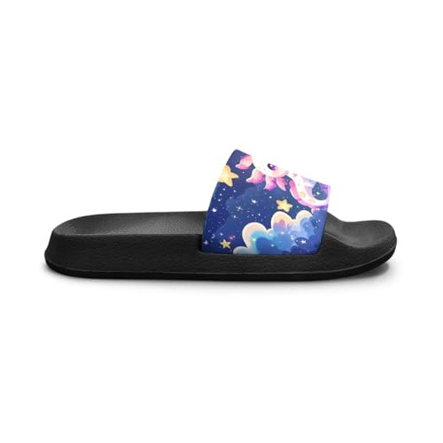 Image of Unisex Slides for Girls Boys Comfortable Slippers Slides Non-slip Shower Shoes House Fashion Thick for Indoor & Outdoor Gifts
