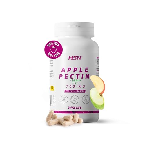 HSN Pectina de Manzana - Malus pumila - 2800mg por dosis diaria | 30 Cápsulas Vegetales | Fuente de Fibra a partir de la pared celular | No-GMO, Vegano, Sin Gluten