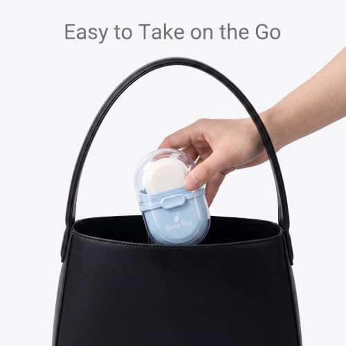 Image of Travel Soap Case, Leakproof Compact and Durable Plastic Soap Holder with Lid, Portable Soap Holder for Traveling, Transparently Soap Dish for Bathroom, Outdoor Hiking, Camping (Blue, 1 Pcs)