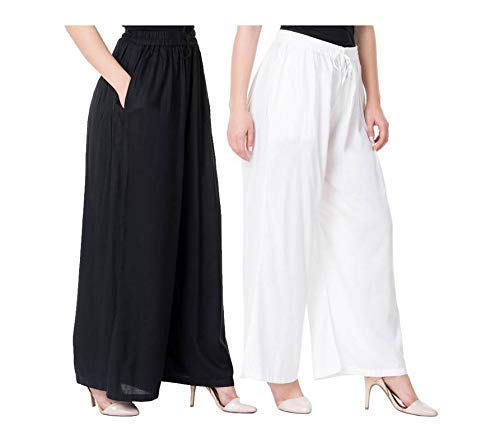 dsom Women's Rayon Pant Palazzo Combo (Pack of 2)-picture-51