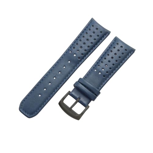 Bracelet montre cuir bleu noir 22mm pour Citizen Skyhawk au quotidien