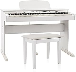 Gear4music DP-6 Digital Upright Piano 88 Weighted Keys with Bench
