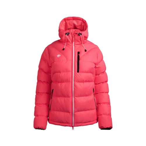 Izas Ampriu W Chaqueta de Mujer para Invierno con Membrana Resistente al Viento y Lluvia. Abrigo Acolchado de Fibras con Cremallera, Capucha y Bolsillos. Anorak Transpirable para Frío y Nieve. Rosa